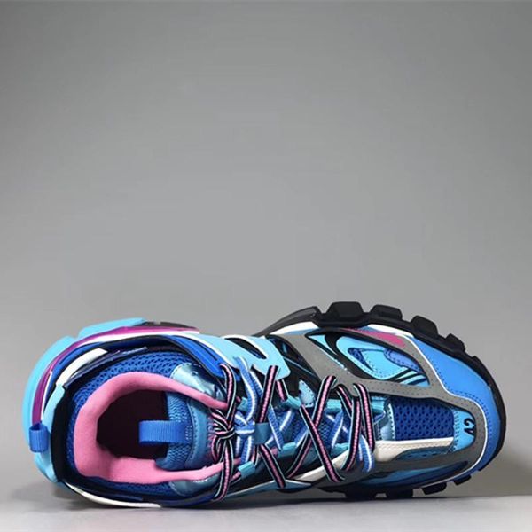 

triple s 3.0 new color pink blue white tess s men women clunky sneaker casual shoe designer shoe with dust bag l14, Black