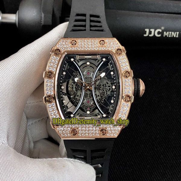 

Лучшая версия RM 53-01 Pablo Mac Donough скелет циферблат розовое золото бриллианты корпус Miyota автоматический RM53-01 мужские часы резиновые дизайнерские часы