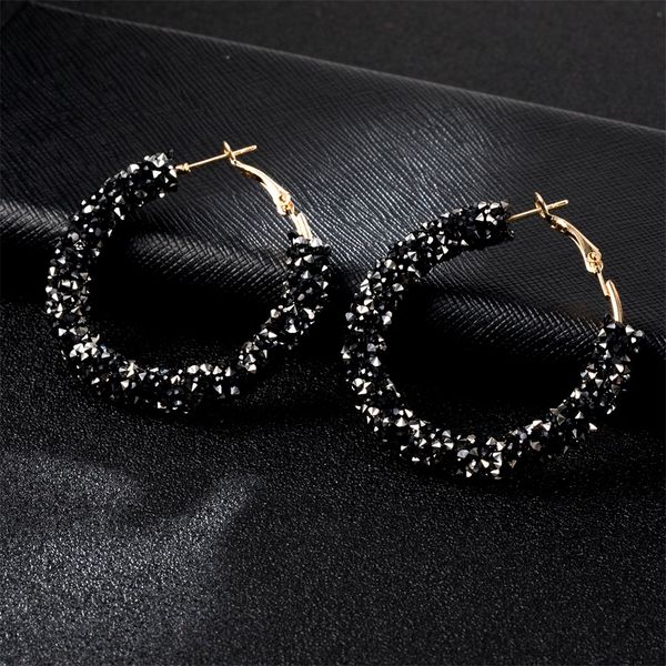

kisswife brand new design fashion charm austrian crystal hoop earrings geometric round shiny rhinestone big earring jewelry wom, Golden;silver