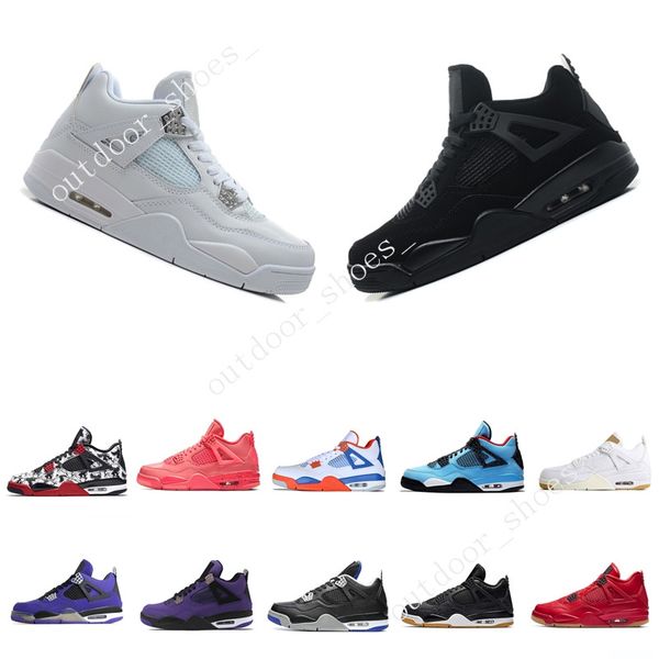

4 tattoo singles day travis scotts raptors mens basketball shoes 4s white cement denim blue royalty men sports sneakers