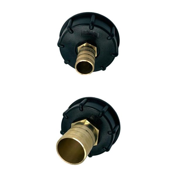 

2 pieces ibc 1000l water tank connector 1/2\" 1\" brass hose adapter dn25 dn15