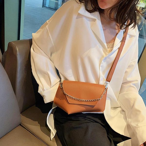 

vintage women crossbody bags solid pu leather creative messenger shoulder packs ladies casual irregular cropping handbags