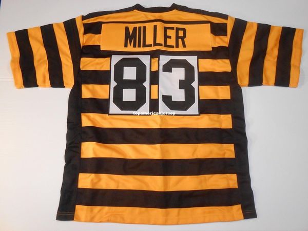 

retro custom sewn stitched #83 heath miller bumblebee mitchell & ness jersey s-5xl,6xl men's football jerseys rugby, Black;blue
