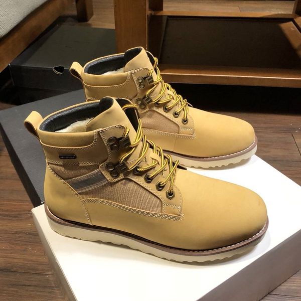 

platform booties fashion designer boot women/men luxury plush shoes yellow genuine leather boots flat bottom ing, Black