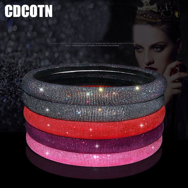 

crystal rhinestone car steering wheel cover with diamonds handlebar cover four seasons universal auto interior accessorie