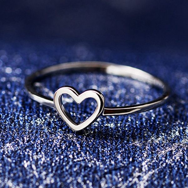 

new cute little heart-shaped love small rings popular party rings gift for girls, Silver