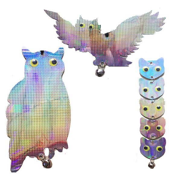 

garden laser hanging reflective owl scarecrow scares bird pigeons reflective fake owl scares woodpecker repellent birds vt1149 t03