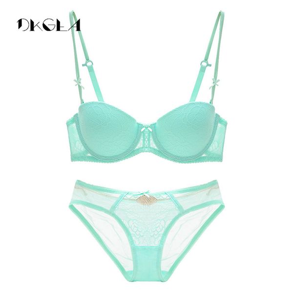 

deep v женщины push-бюстгальтер set 1/2 чашки толстые 38 36 34 y-линии ремни белье кружево цветочные сексуальное нижнее белье бюстгальтер и, Red;black