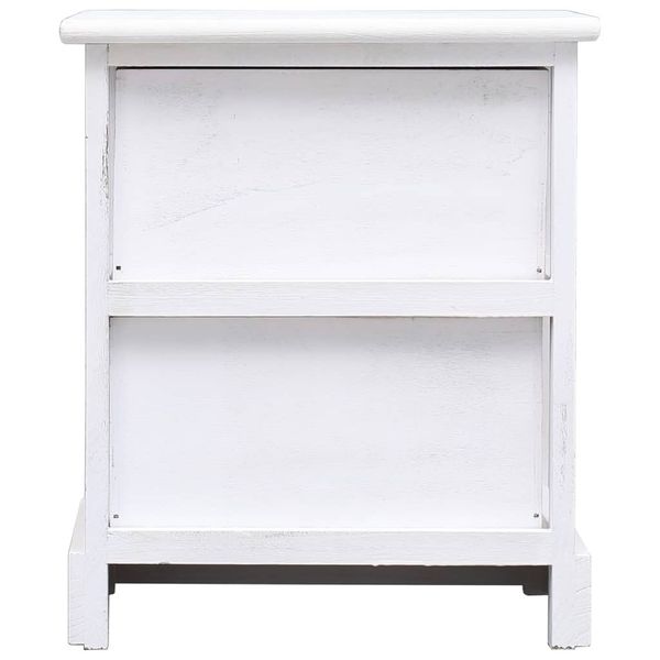 

white bedside table 38x28x45 cm in paulownia wood dining room furniture
