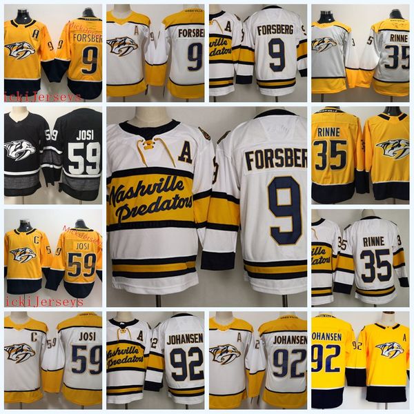 

nashville predators roman josi jersey 59 roman josi jersey 92 ryan johansen 9 filip forsberg 35 pekka rinne nashville winter classic jersey, Black;red