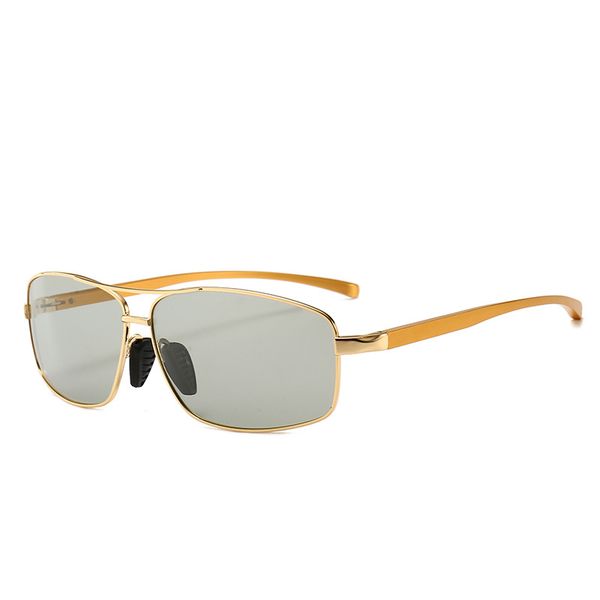

aluminium magnesium driving pchromic sunglasses men polarized gold chameleon sun glasses for men anti-glare goggles lunettes, White;black