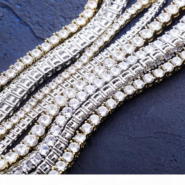

fashion one row ожерелье iced out кристалл кубинской link ожерелье цепь популярные теннис ожерелье хип-хоп ювелирные изделия, Silver