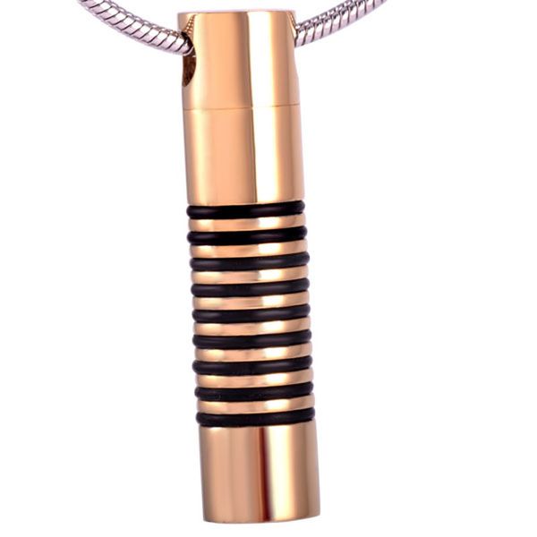 

ijd2461 stainless steel gold cylinder souvenir pendant for ashes urn ashtray light keepsake memorial necklace neutral jewelry, Silver