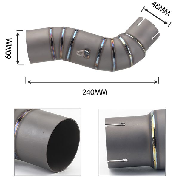 

61mm motorcycle exhaust muffler pipe link middle for cbr1000rr 2008-2016 slip-on
