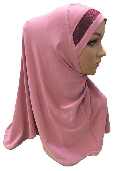 

обычный шарф женщина мусульманского one piece amira хиджаб исламского hijabs крышка головка шаль обруч тюрбан никаб soft платок арабский хим, Red