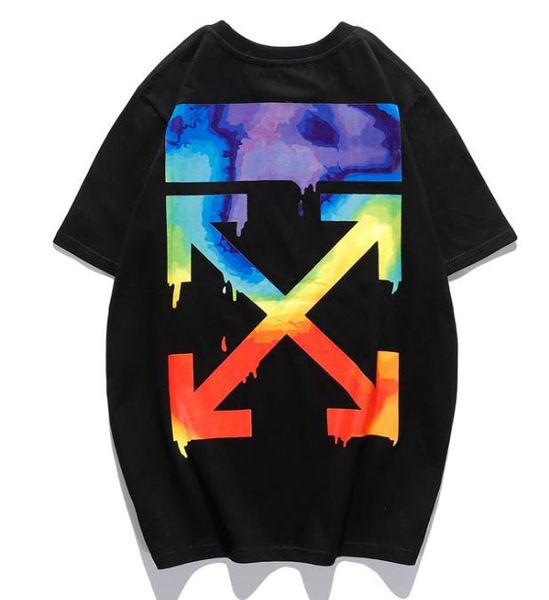 

mens t-shirts ofw summer whtie new 20ss graffiti watercolor planet net loose couple with the same short sleeve, White;black