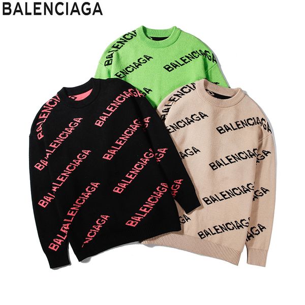 

Autumn winter black weater men fa hion long leeve letter print couple weater loo e pullover de igner weater