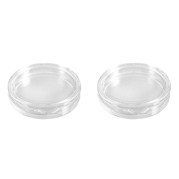 

20 pcs transparent plastic small round box coin box, 10 pcs 23mm & 10 24mm, Pink;blue