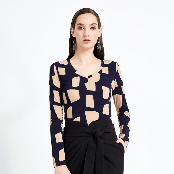 

2020 весна офис дамы твердые slim fit sexy tee кристалл с длинным рукавом мода печатных футболка базовая рубашка женщины стиль рубашки, White