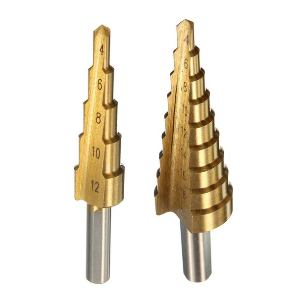 

2x hss drill step drill tapered titanium for screwdriver 4-12mm & 4-20mm