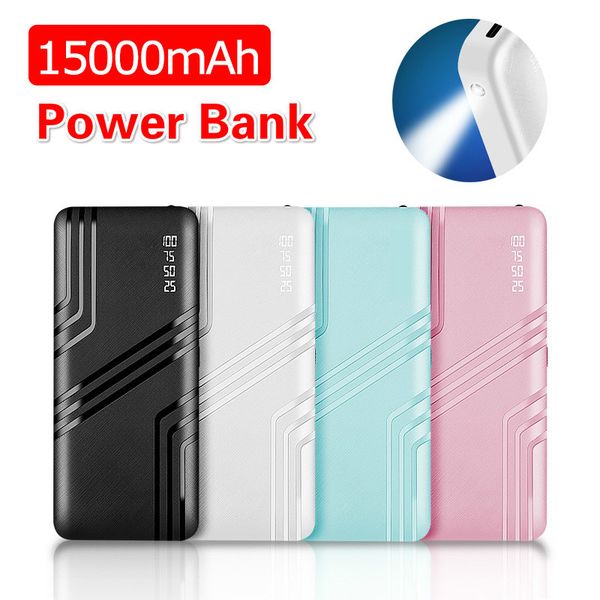 

15000mah charger power bank portable for iphone samsung xiaomi external battery bank dual usb portable charging poverbank
