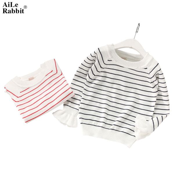 

2018 special offer full sweaters girls sweaters sweater girls autumn new cotton fine striped sweater sleeve bottom shirt s013, Blue