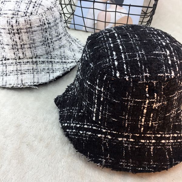

10pcs/lot 01808-duxiao4283 autumn classic plaid leisure bucket cap men woman sun fishmen hat wholesale
