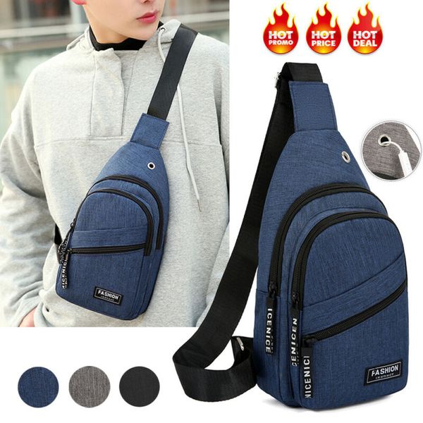 

мужчины сумки на ремне sling chest пакет usb зарядный спорт crossbody сумочка мода casual solid canvas путешествий многофункциональный плечи