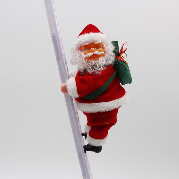

new style santa claus decorations electric ladder santa claus creative plush santa claus doll toys