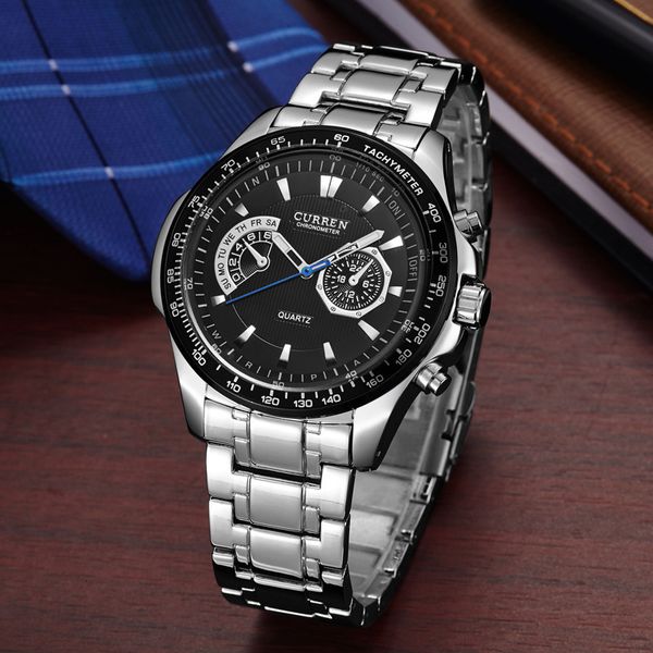

2019 business quartz wrist watch waterproof steel bring male surface automatic casual mechanical mens bracelet watches master wristwatches, Slivery;brown