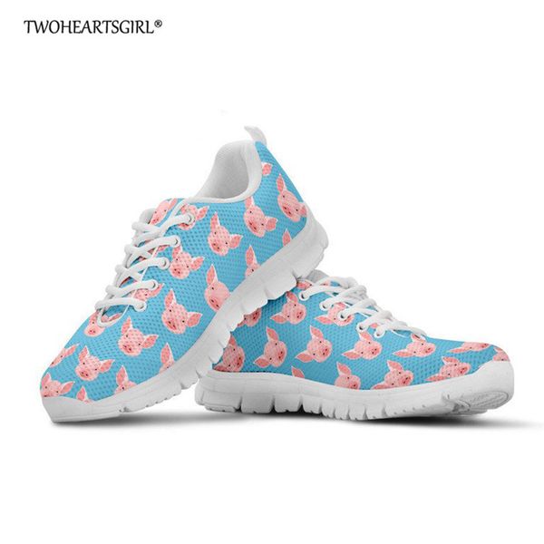 

twoheartsgirl cute pig female sneakers women casual shoes women comfortable mesh flats platform shoes feminino zapatillas mujer, Black