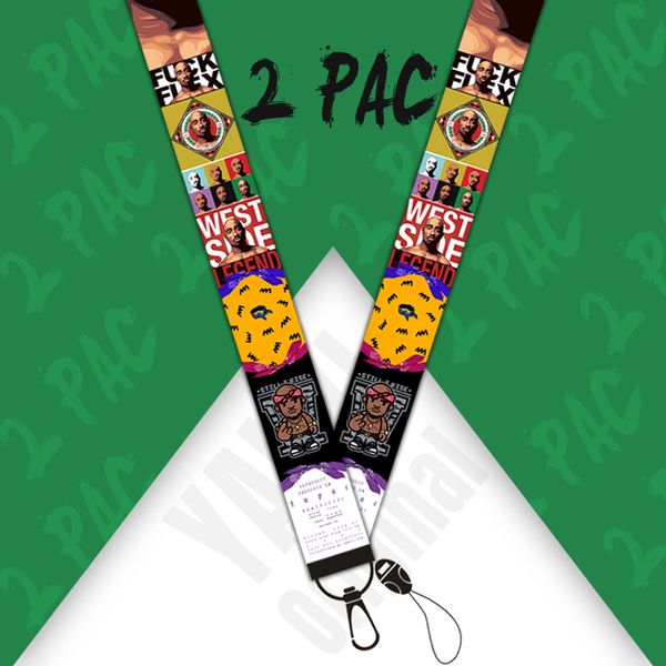 

30pcs/lot hip hop star lanyard for phones famous singer 2pac lanyards phone case lanyard for keys neck straps badge holders c181, Silver