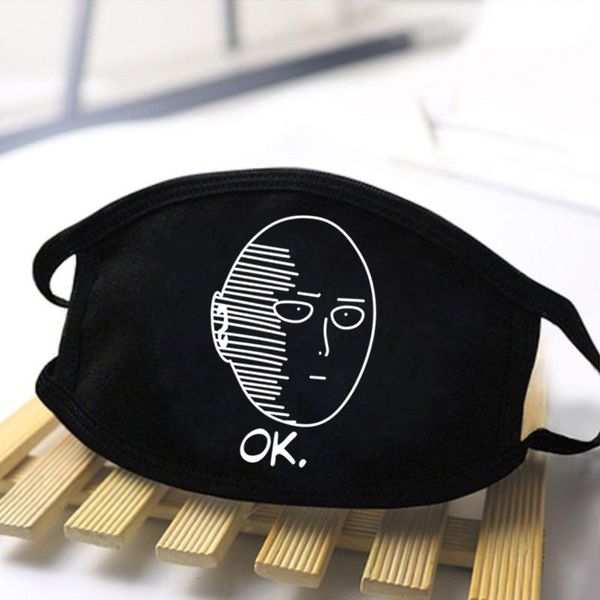 

one punch print masks men polyester dustproof mouth face mask mouth muffle washable black masque women ldaxt