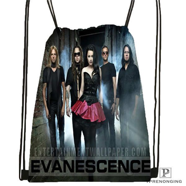 

custom evanescence drawstring backpack bag cute daypack kids satchel (black back) 31x40cm#180612-02-7