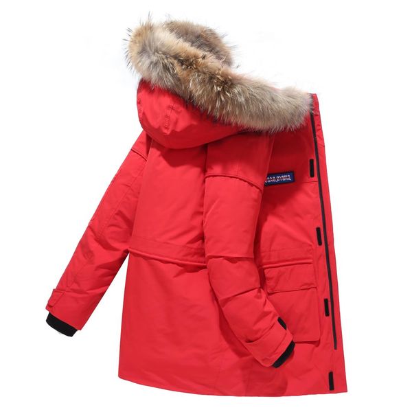 

outdoor winter new lovers long down jacket men thick loose 90% white duck down jackets women and men's coat high quality, Black