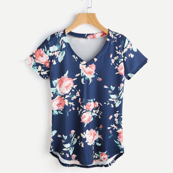 

women t shirts street fashion slim summer short sleeve v-neck printed loose large size t-shirt modis blusas femininas, White