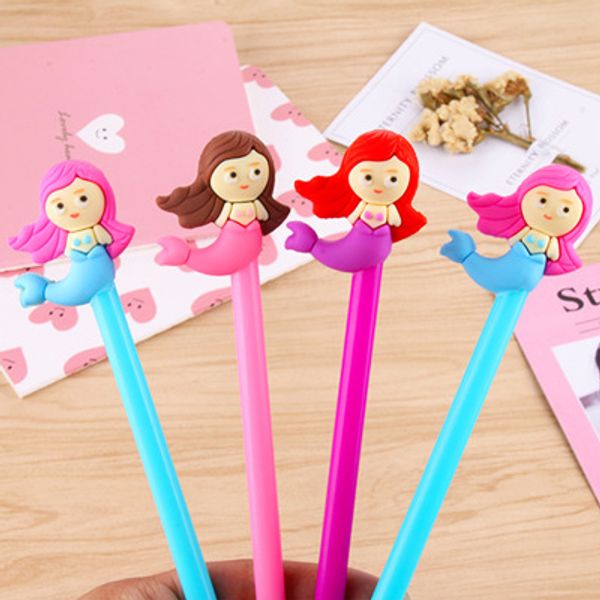 

1 piece lytwtw's creative mermaid cute gel pen stationery office material school supplies south korean colorful ink 0.5 mm