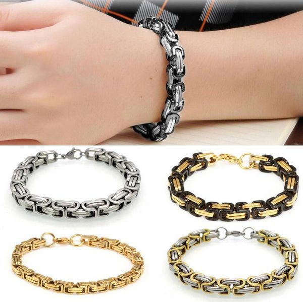 

fashion men stainless steel chain bracelet pop club punk hip hop bracelets gold plating chains jewelry, Black