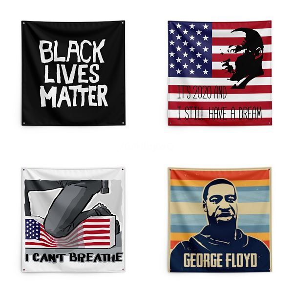 

george floyd printing tapestry black lives matter household wall banner black lives matter flag 150*150cm #qa24070
