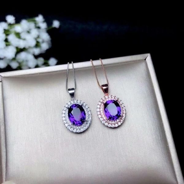 

lockets shilovem 925 silver piezoelectricity amethyst pendants send necklace classic wholesale fine women gift 070999agz