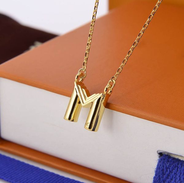 

custom thick gold plating elegant intellectual high grade wild style letter w high-end good necklaces factory direct sales, Golden;silver