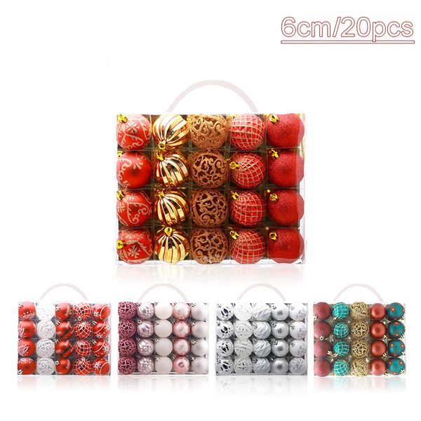 

20pcs/lot 6cm/2.4inch decoration color balls christmas tree ornaments hang shiny bauble ball for home bar party wedding decor