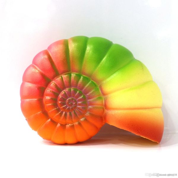 

bravo squishy jumbo conch shell rainbow kawaii slow rising colorful shell soft squeeze cream scented bread cake strap kids fun toy gift t439