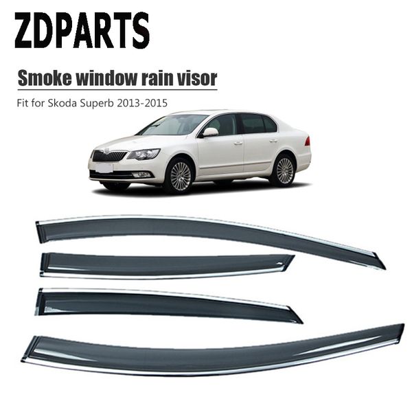 

zdparts 4pieces/set car wind deflector sun guard rain wind vent visor cover trim accessories for skoda superb 2013 2014 2015
