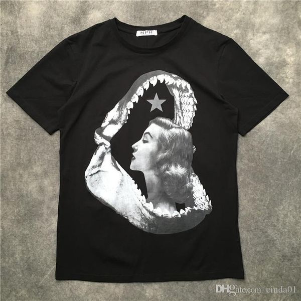 

красота в рот печатное дизайнер tshirts summer мужской женский crew neck коротким рукавом топы solid color тройники, White;black