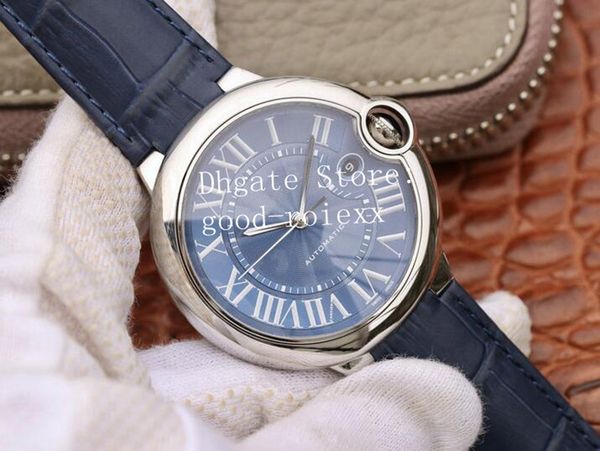 

3 colors black silver blue dial eta 2824 watches mens automatic cal.1847 mc watch men hbbv6 factory 42mm leather wsbb0025 dress wristwatches, Slivery;brown