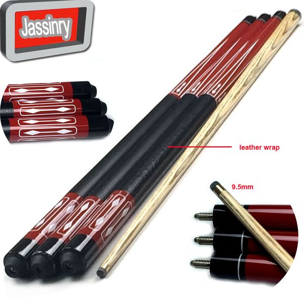 

sc003 red snooker ball arm cues 9.5mm rubber wood pool cues in 1/2 split joint leather wrap billiards accessories