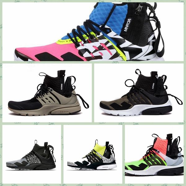 

npsthf 2018 new famous x lab prestos mid running shoes for men, fashionable white black lava prestos shoes sport trainers size36-45