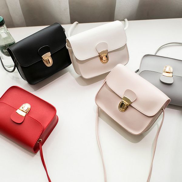 

small square lock bag drawstring bucket bag single shoulder messenger lady female balck pink blue ing
