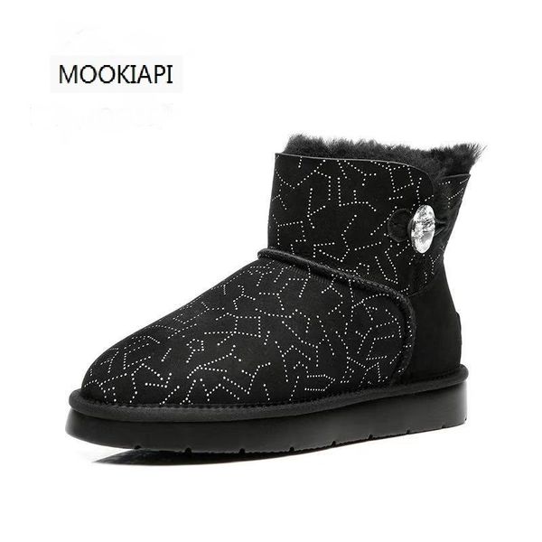 

the highest quality australian women's snow boots in 2020, real sheepskin, natural wool, fashionable women's shoes, Black